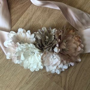 Floral sash belt for dress